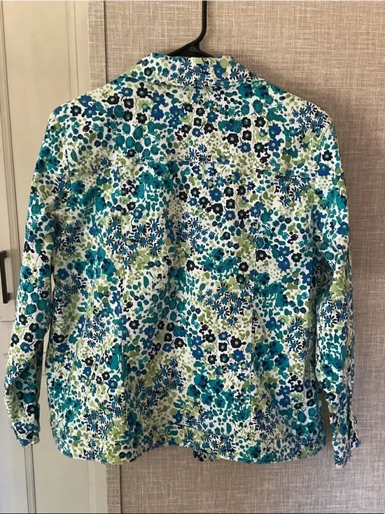 Koret Blue, Teal & Green Floral Button-Front Jacket - Picture 6 of 6